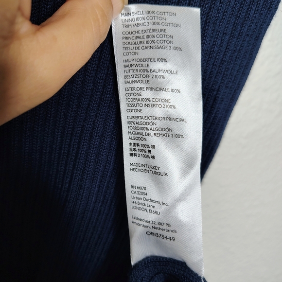 Maeve By Anthropologie PuffSleeved Navy Blue and Striped Button Front Dress Sz S - Picture 14 of 16